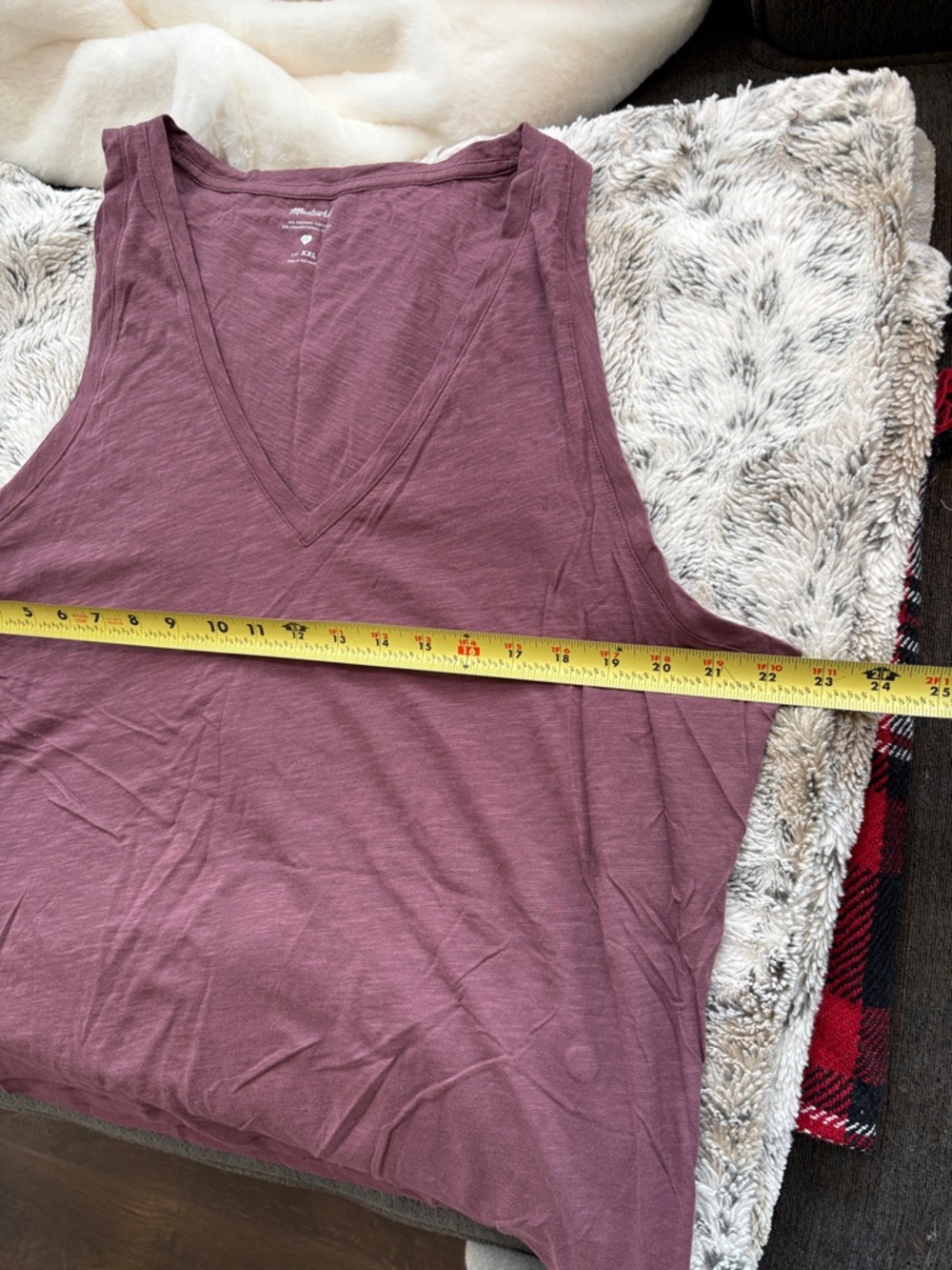 021 Madewell Mauve V-Neck Sleeveless Tank Top - Picture 4 of 5